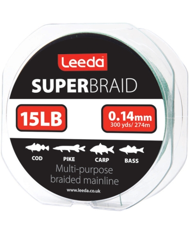 Leeda Super Braid Fishing Line - 300 Yard Spool