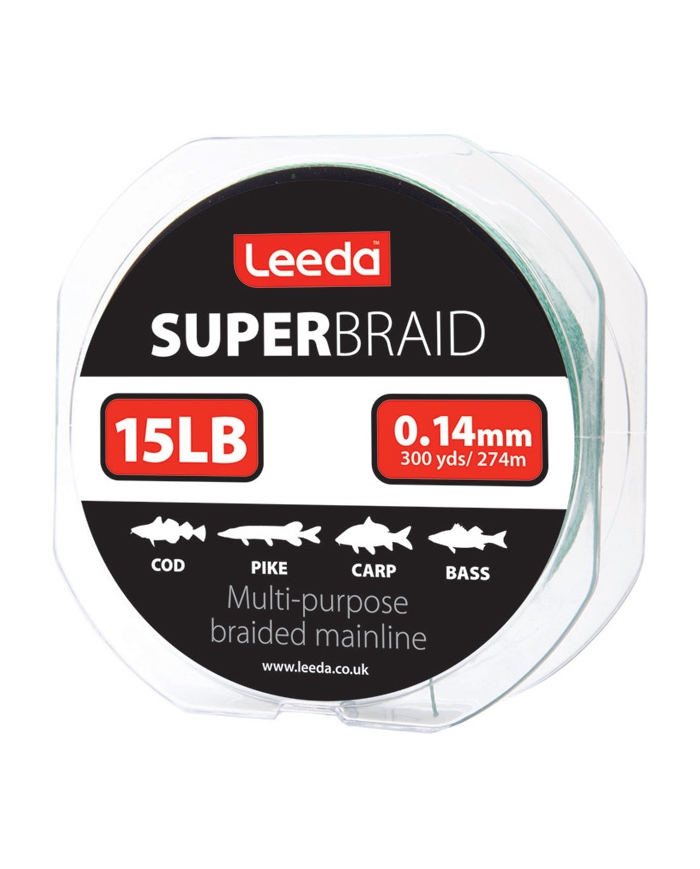 Leeda Super Braid Fishing Line - 300 Yard Spool