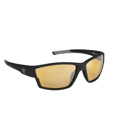 Fox Rage Sunglasses - Black Frame - Amber/Chrome Lens
