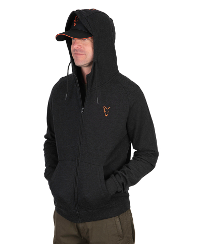 Fox Collection Lightweight Hoodie Black & Orange