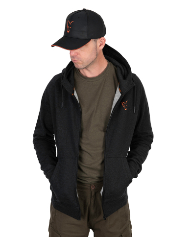 Fox Collection Lightweight Hoodie Black & Orange