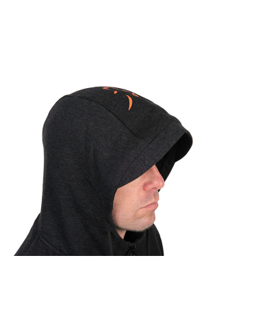 Fox Collection Lightweight Hoodie Black & Orange