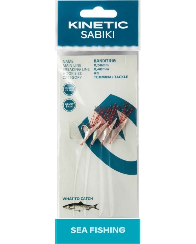 Kinetic Sabiki Bandit Rig 6 Cracked Ice Skin/Copper Flash