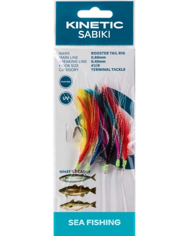 Kinetic Sabiki Rooster Tail Rig Multi Colour