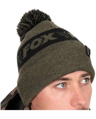 Fox Collection Bobble Hat Green & Black