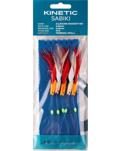 Kinetic Sabiki Allround Kroksett 1/0 - Red/White