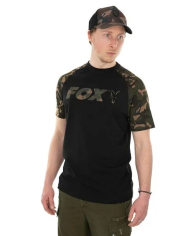 Fox Raglan Black/Camo T-Shirt - 2XL