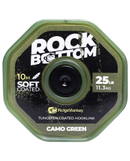 RidgeMonkey Connexion Rock Bottom Tungsten Soft Coated Hooklink Camo Green 25lb