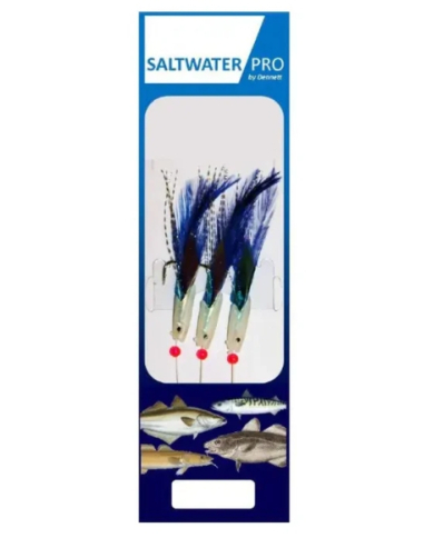 Dennett 3 Hook Std Hokkai Blue Feather 4/0