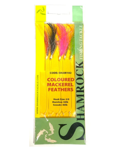 Shamrock Coloured Mackerel Feathers - Size 2/0 Shamrock Coloured Mackerel Feathers - Size 2/0
