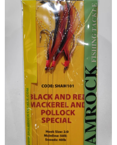 Shamrock Black and Red Mackerel and Pollock Special Rig
