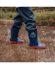 Swampmaster Junior Tractor Wellington Boot Navy/Red