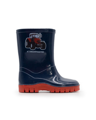 Swampmaster Junior Tractor Wellington Boot Navy/Red