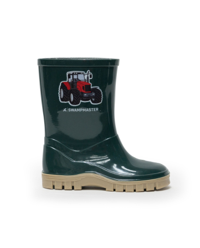 Swampmaster Junior Tractor Wellington Boot Green/Beige